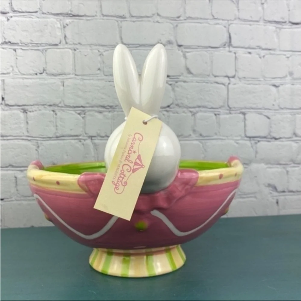NWT johanna parker bunny‎ bowl easter